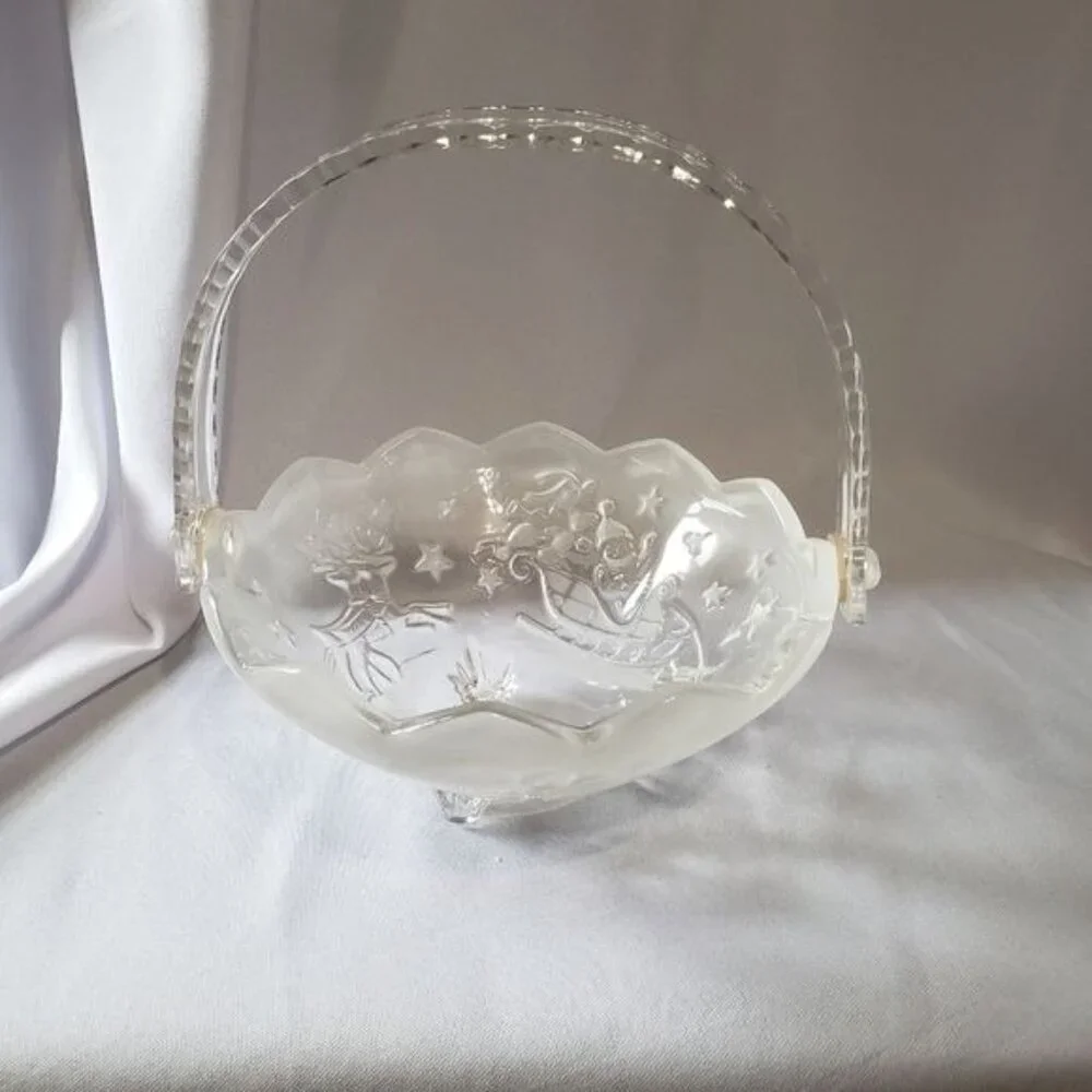 Mikasa Silent Night Handled Glass Basket